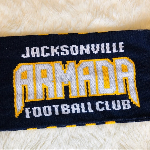 Jacksonville Armada Football Club Soccer Crest Blue and Gold Scarf - Picture 3 of 6